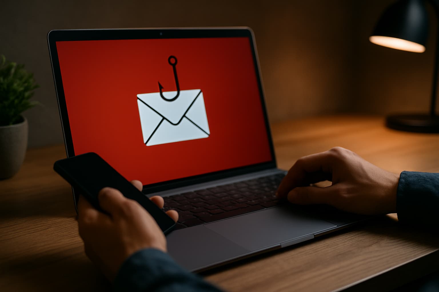 Computer screen showing security alert