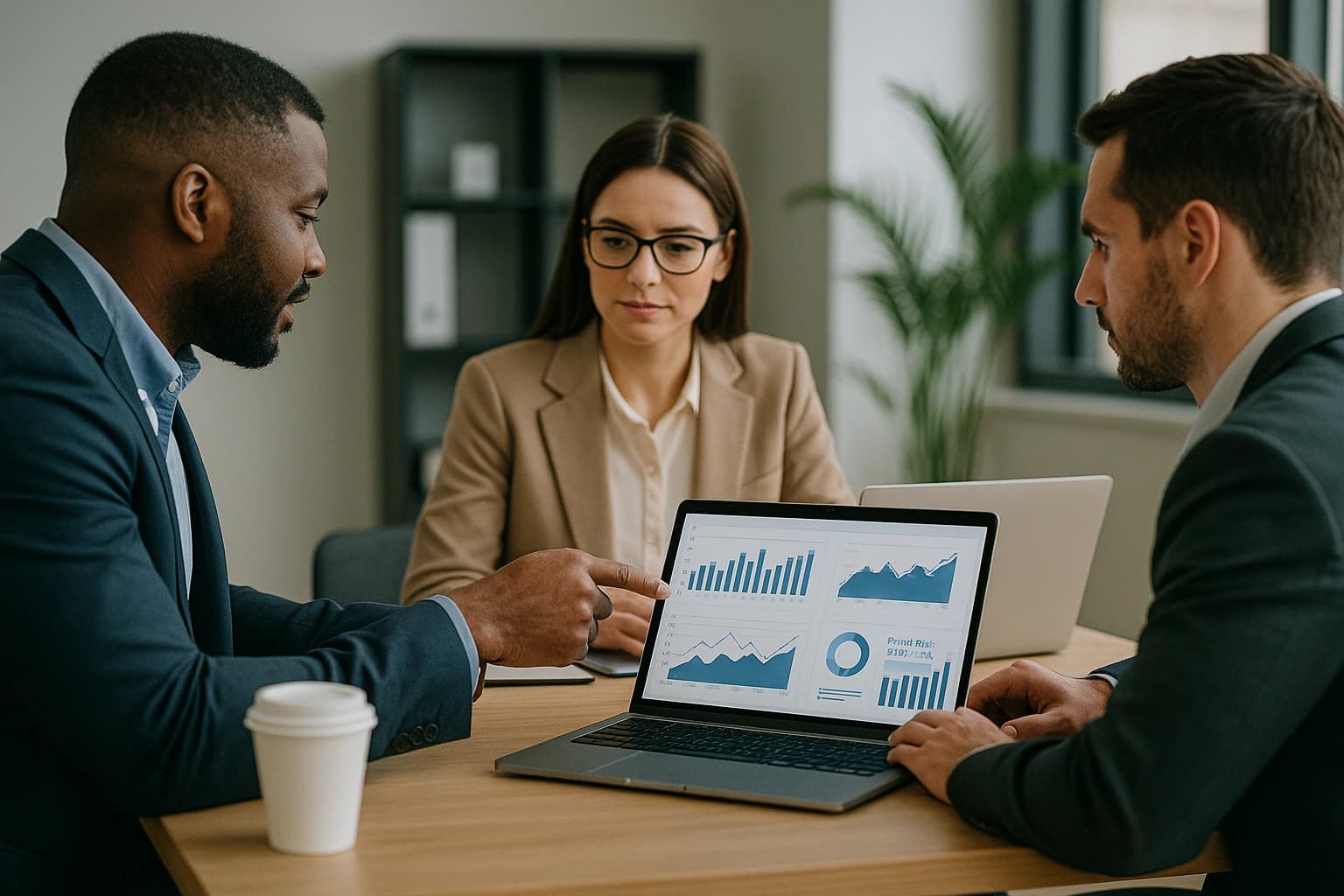 Briefcase and business chart